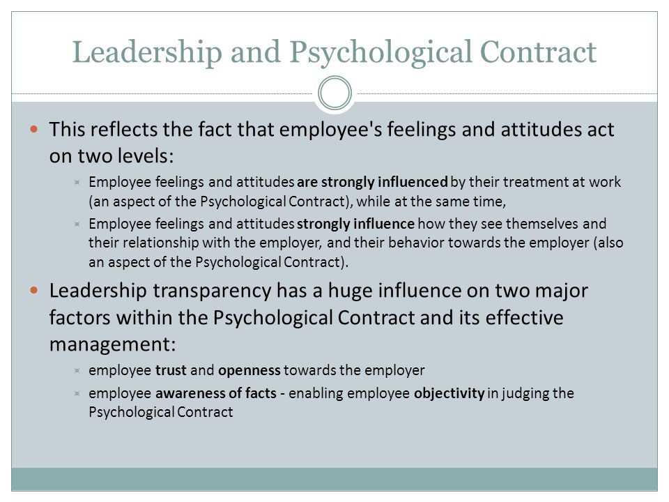 The psychological contract
